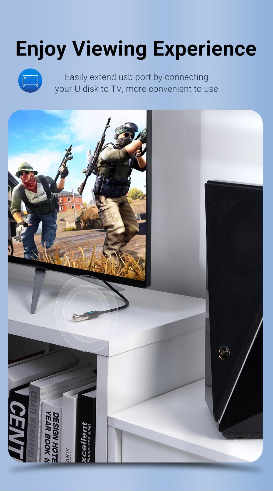 Кабель Vention USB 2.0 480 Мбіт/с USB-A папа на USB-A мама 1,5 м Чорний (CBIBG) - фото 5 Кабель Vention USB 2.0 480 Мбіт/с USB-A папа на USB-A мама 1,5 м Чорний (CBIBG) - фото 5