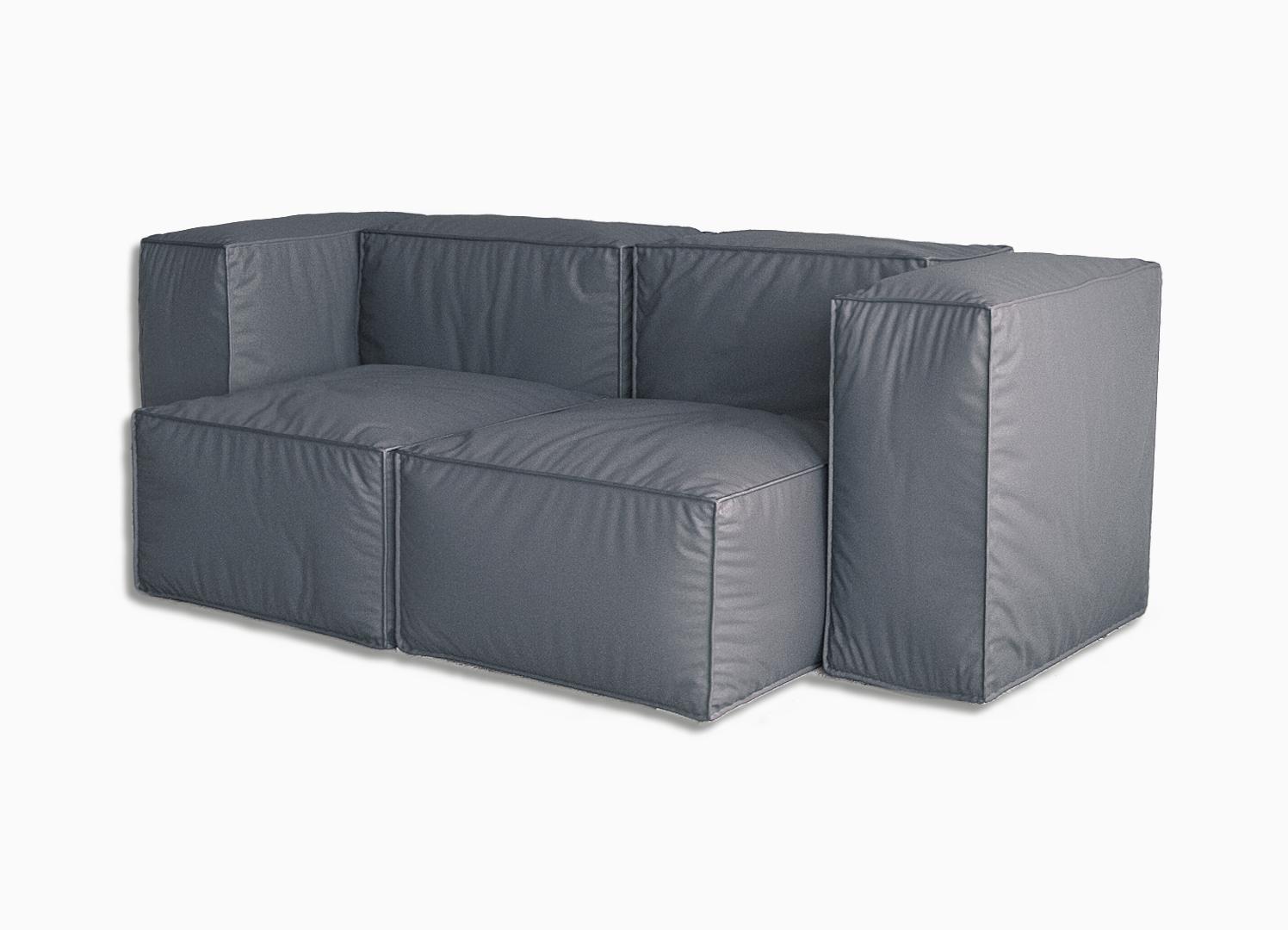 Диван офисный модульный Tobi Sho Magic Grey Вальде велюр нераскладной 2200х1300х700 мм Grey