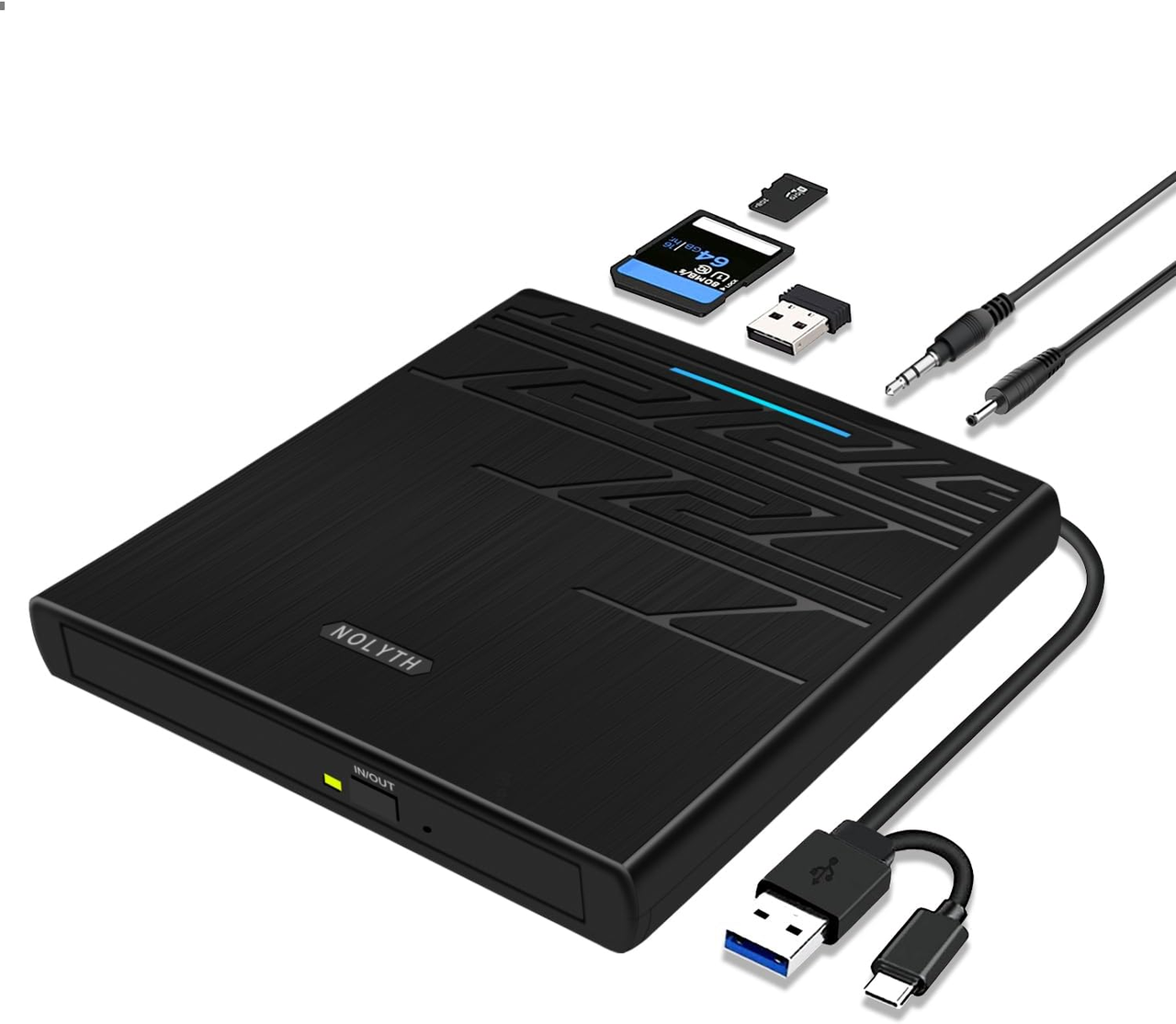 Зовнішній привід DVD/CD NOLYTH 5в1 USB 3.0 Type-C (3057409652)