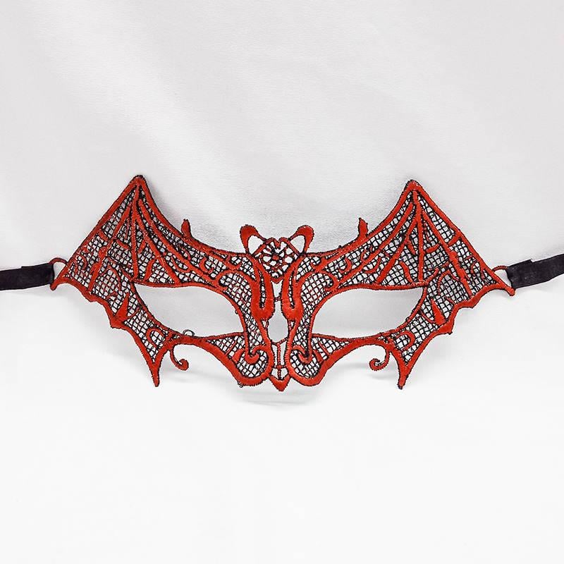 Маска карнавальная Летучая мышь из ткани 24х9 см Красный (7080/1)