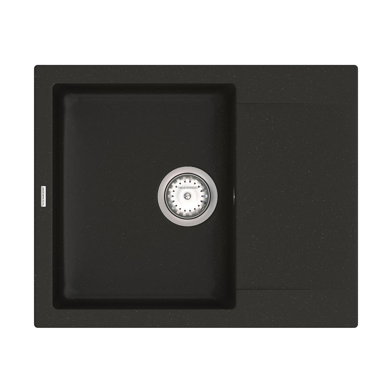 Мийка кухонна Vankor Orman OMP 02.61 + сифон 585х480х190 мм Black - фото 3