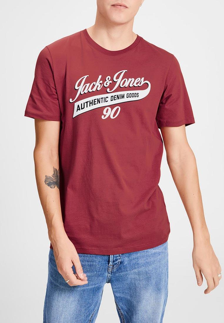 Футболка Jack & Jones 12137122x20 мужская XS Красный (177374-2)