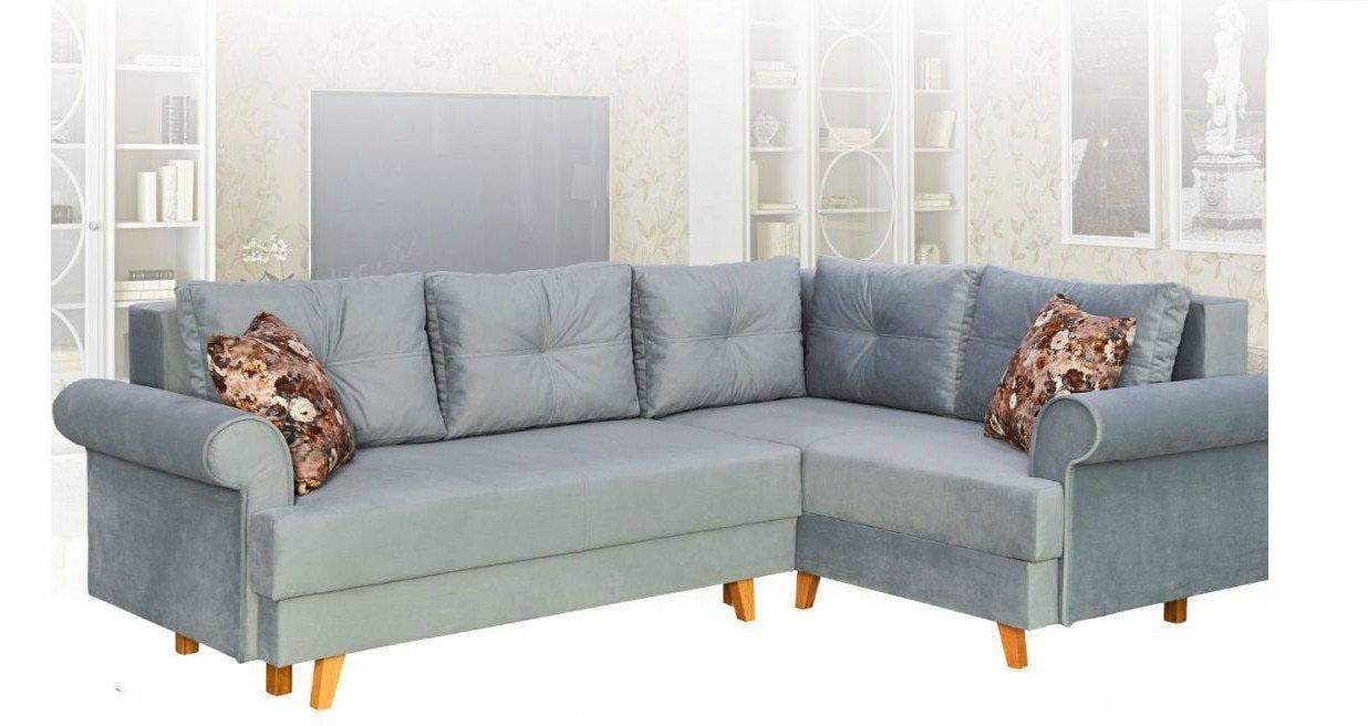 Диван угловой раскладной Мебель-Сервис Бостон еврокнижка ДСП/дерево ткань Дакота Серый