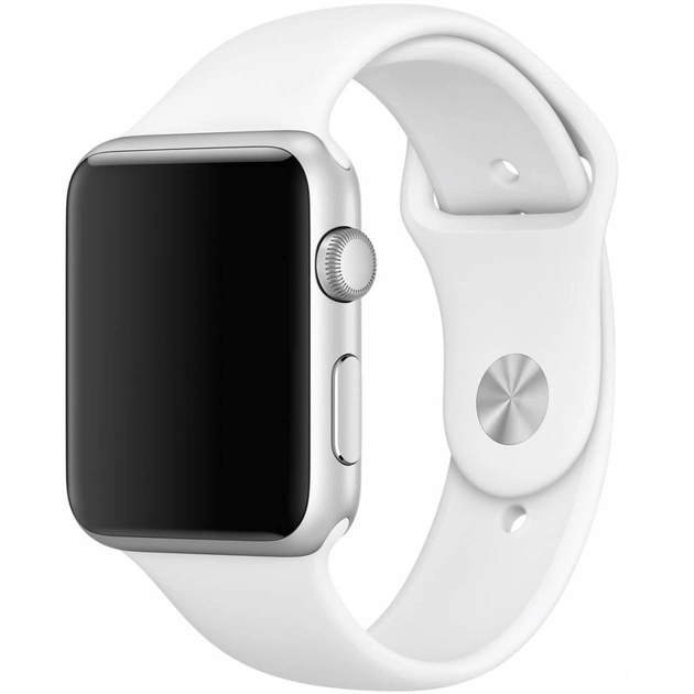 Ремешок силиконовый Sport Band для Apple Watch 38/40/41 мм White (212-00664) Ремешок силиконовый Sport Band для Apple Watch 38/40/41 мм White (212-00664)