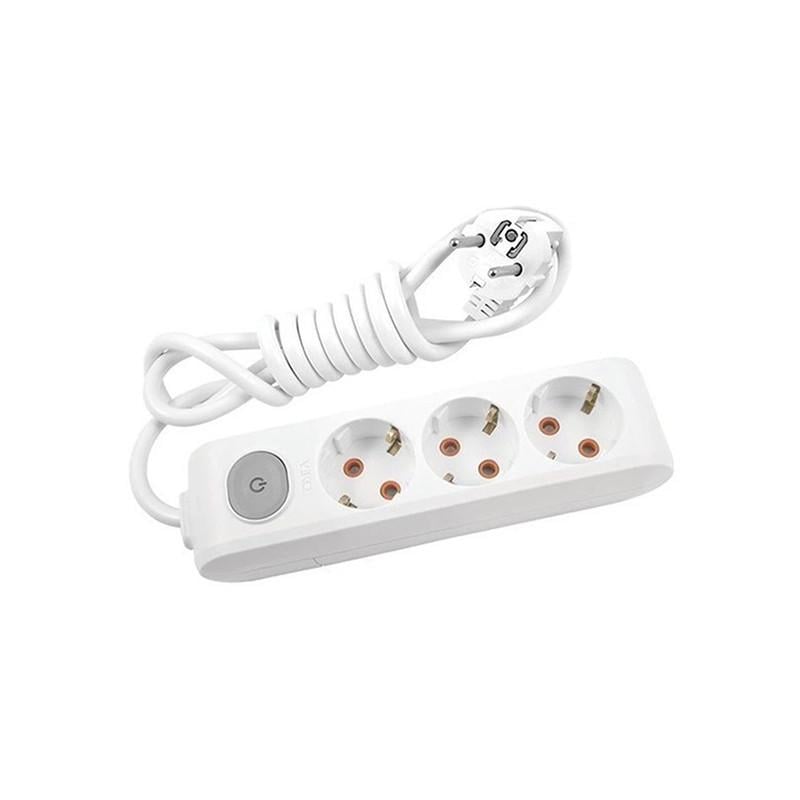 Подовжувач з заземленням з кнопкою та захисними шторками Panasonic X-tendia 5 м 3 гнізда Сірий (WLTA04352GR-UA1)