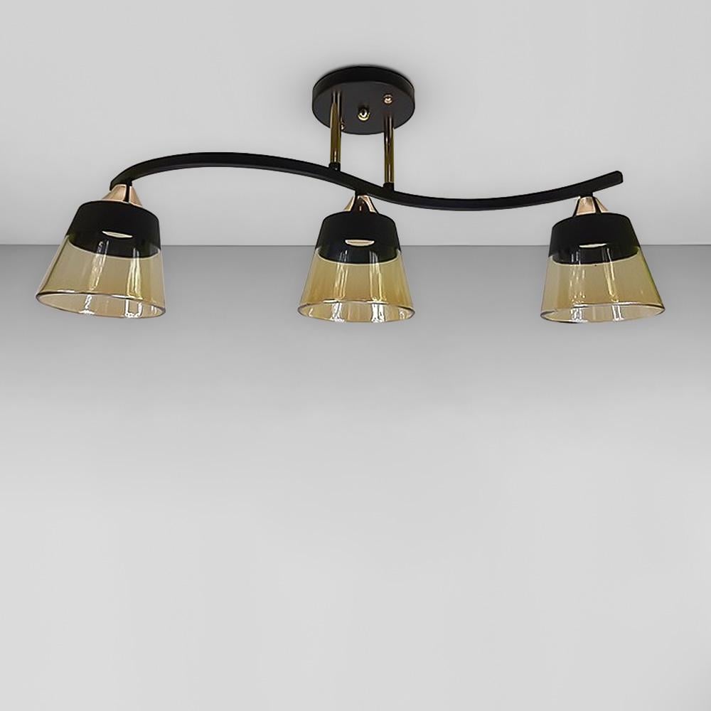 Люстра потолочная Light House SR-18994/3 BK+FG 620х120х255 мм Черный/Золотой