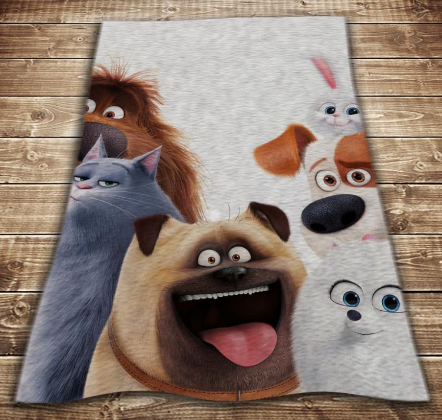 Плед с 3D принтом Секреты домашних питомцев 150x200 см (epi_0102)