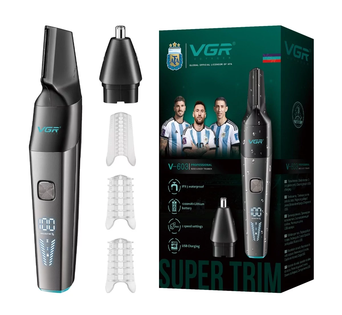 Триммер для носа ушей и тела VGR V-603 с насадками
