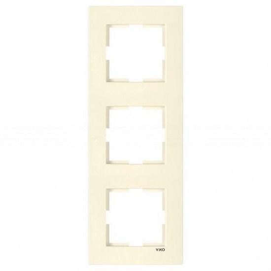 Рамка тримісна вертикальна Viko Karre Кремовий (00000012436) Рамка тримісна вертикальна Viko Karre Кремовий (00000012436)