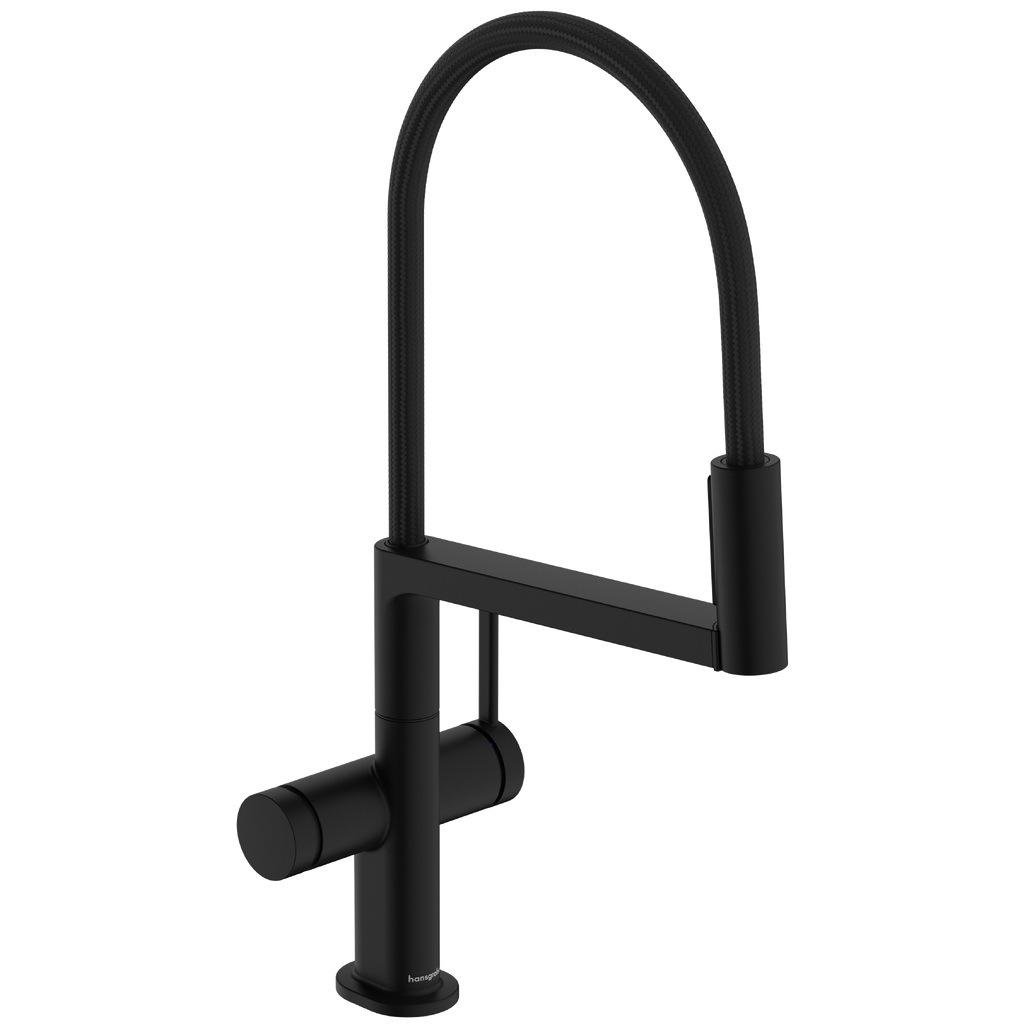 Смеситель для кухни Hansgrohe Talis M54 72861670 с гибким изливом Черный (240506)