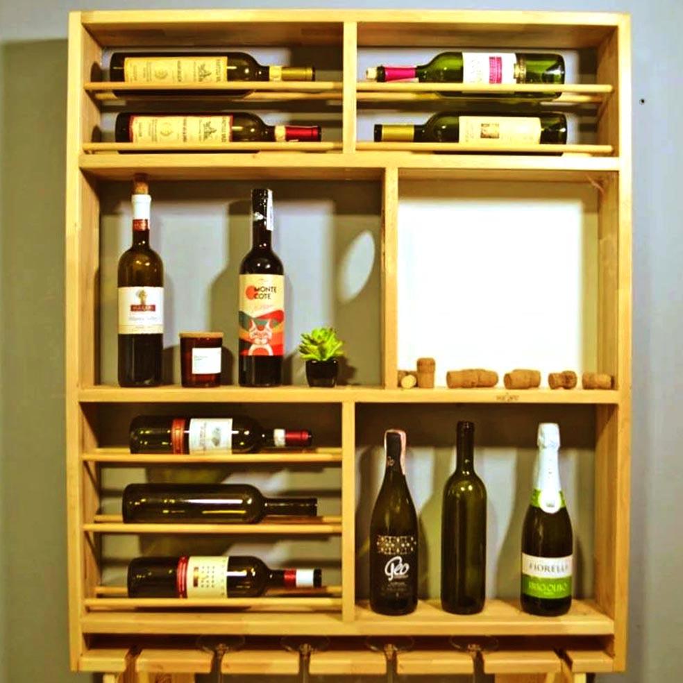 Полка для вина настенная из дерева Камедо Карри (ПНК-007703)