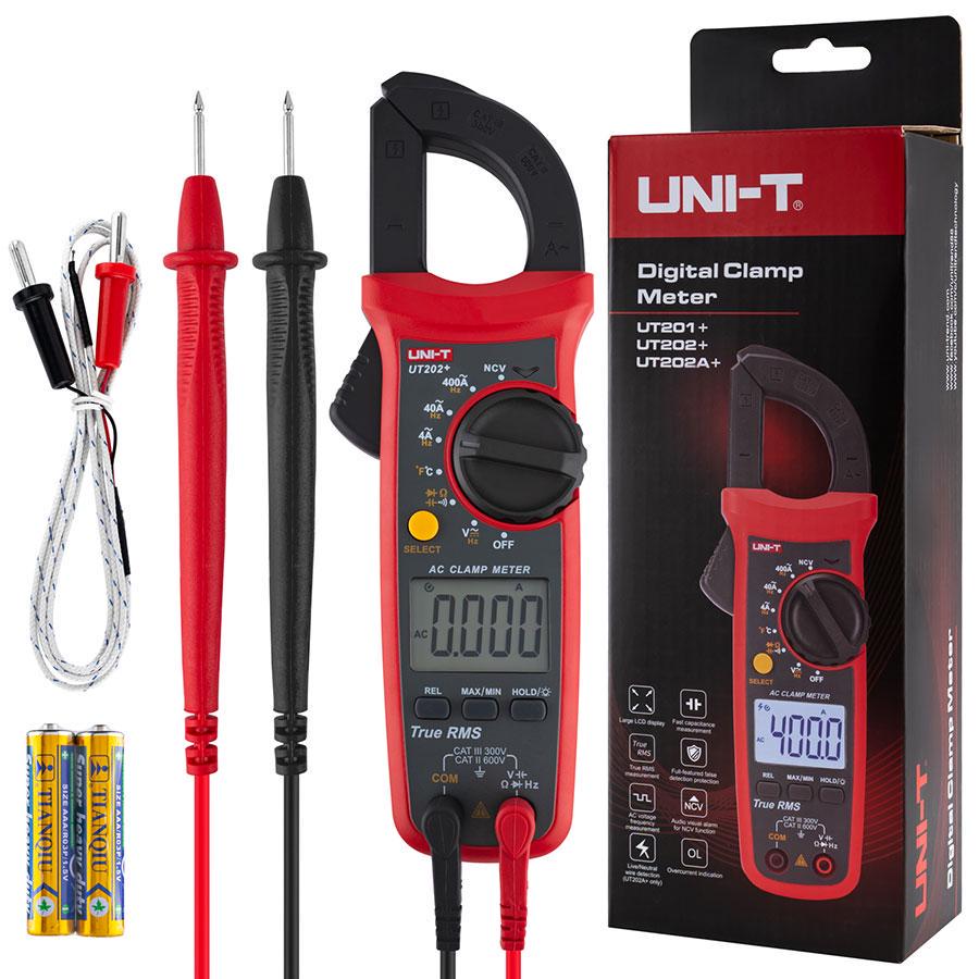 Клещи токовые UNI-T UT202+ True RMS с ручным выбором диапазонов (286893)