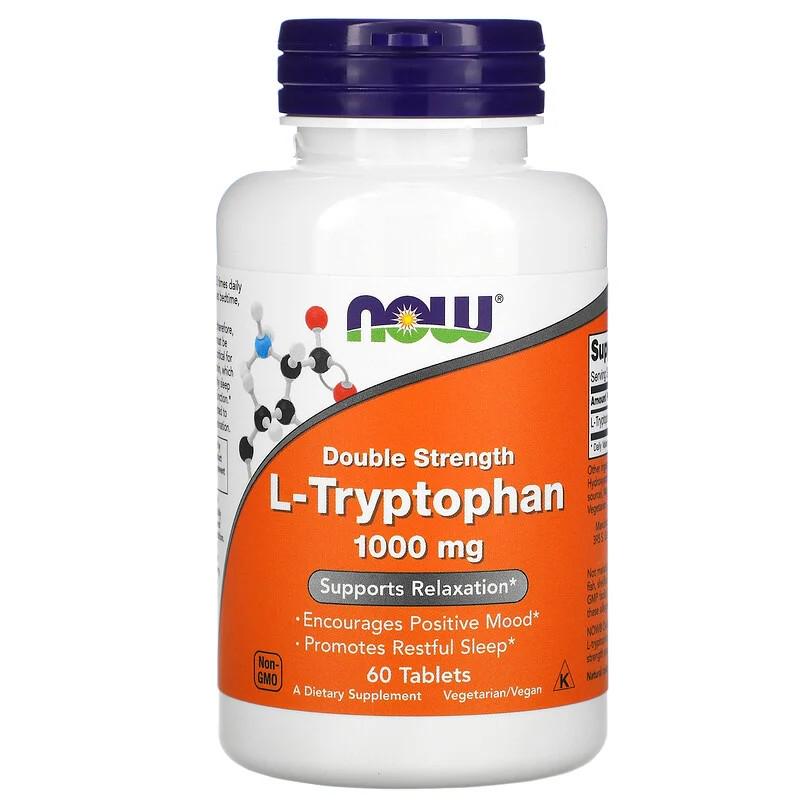 Аминокислота Now Foods L-Tryptophan 1000 мг 60 таблеток