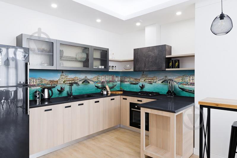 Скинали на кухню Zatarga «Завораживающая венеция 02» 600х2500 мм виниловая 3Д наклейка кухонный фартук Z180327