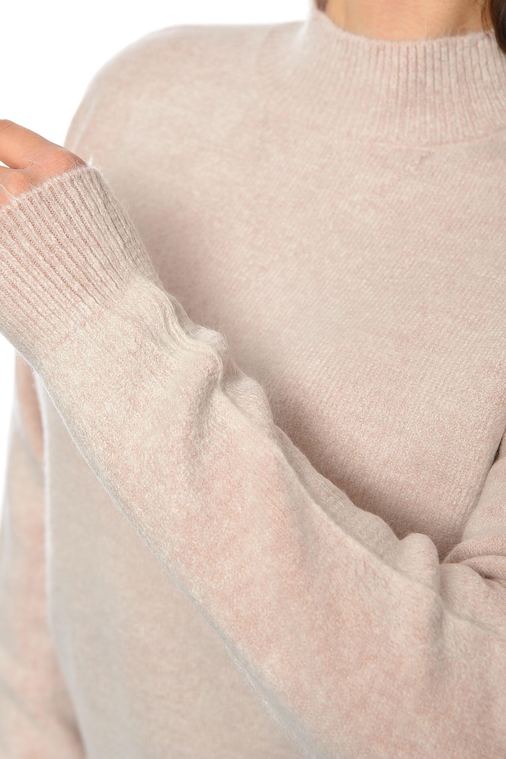 Свитер женский полубатальный 2XL-3XL Светло-бежевый (192057) - фото 4