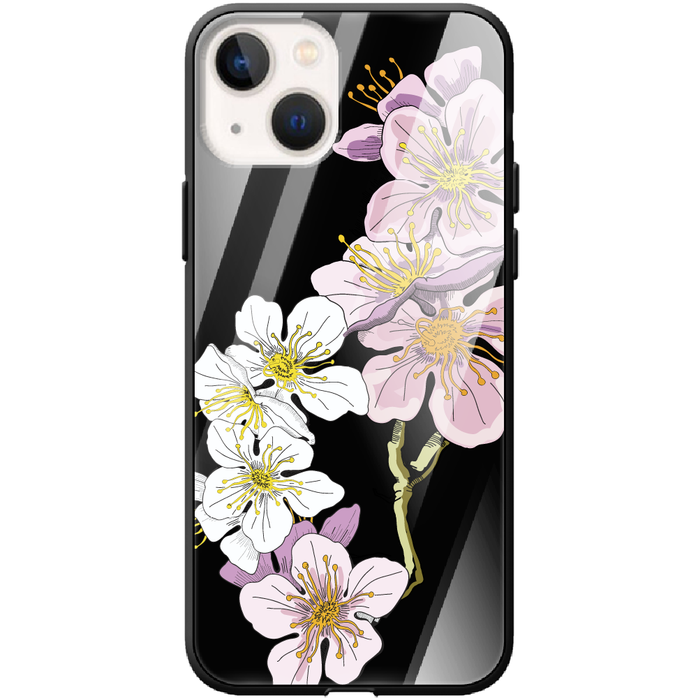 Чохол BoxFace iPhone 13 Cherry Blossom Чорний силікон зі склом (43370-cc4-43865)