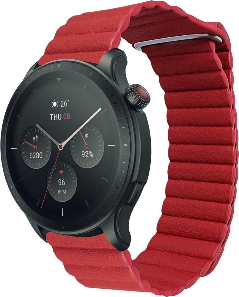 Ремешок кожаный Genis для Amazfit GTR 4 22 мм Red (31082-2D)