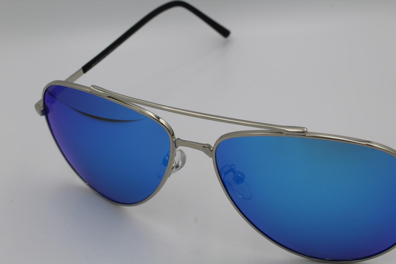 Солнцезащитные очки зеркальные поляризационные Jackfalali aviator Голубой 9910 с2 (2579334502) - фото 5