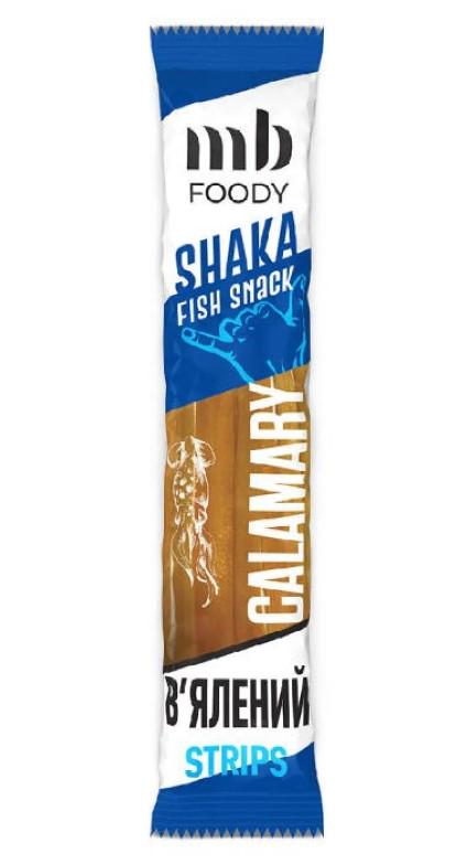 Стрипси мариновані із кальмару MB FOODY FISH Shaka snack CALAMARY 35 г (00-00000950)