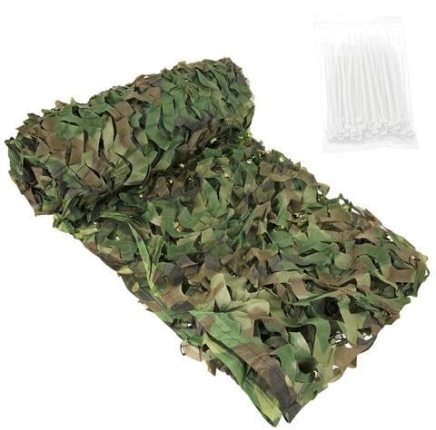 Сетка маскировочная для забора затеняющее покрытие военный камуфляж 3x6 м 100 стяжек Зеленый