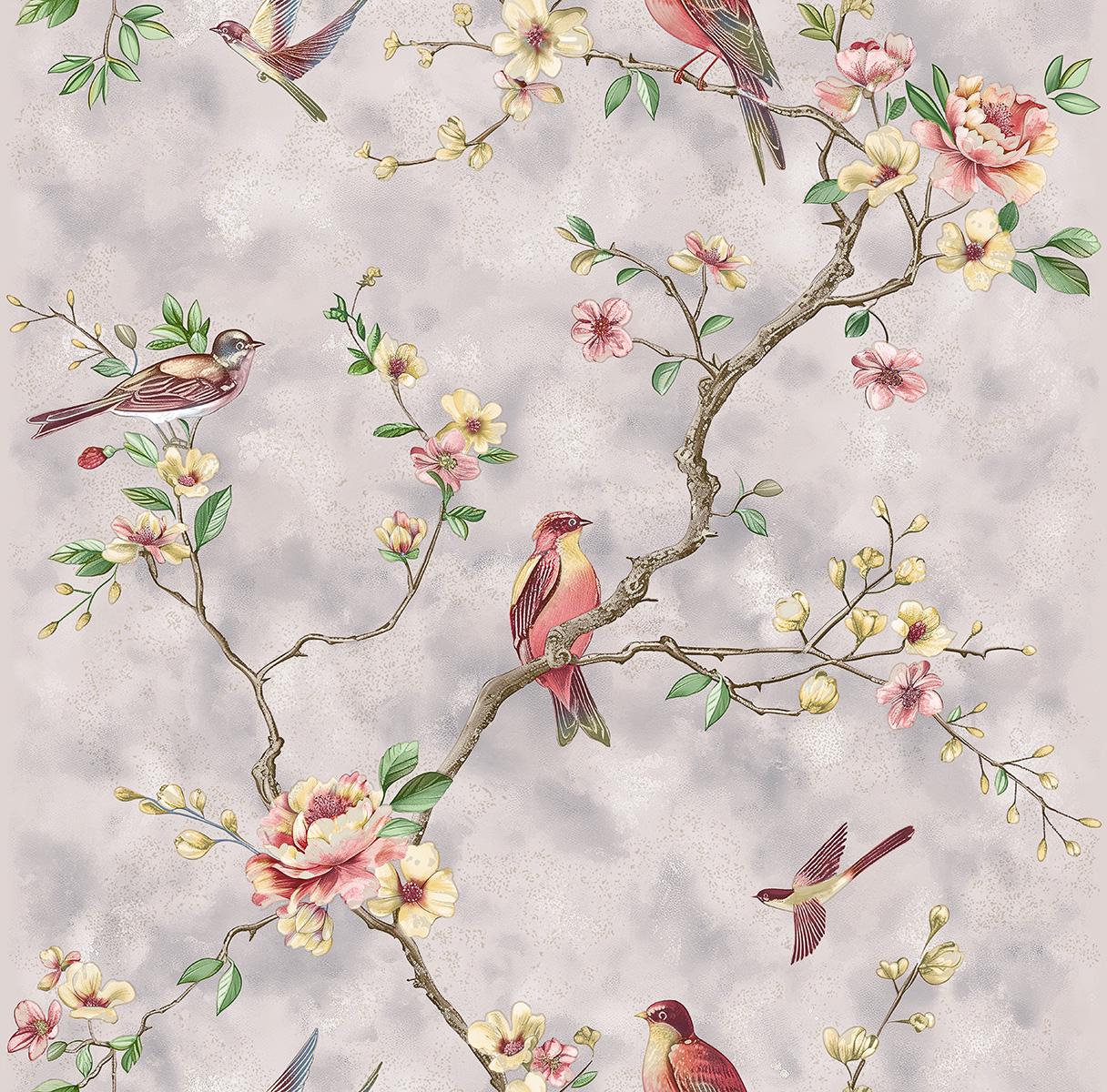 Обои бумажные Континент Тея Желтый/Розовый (1584)