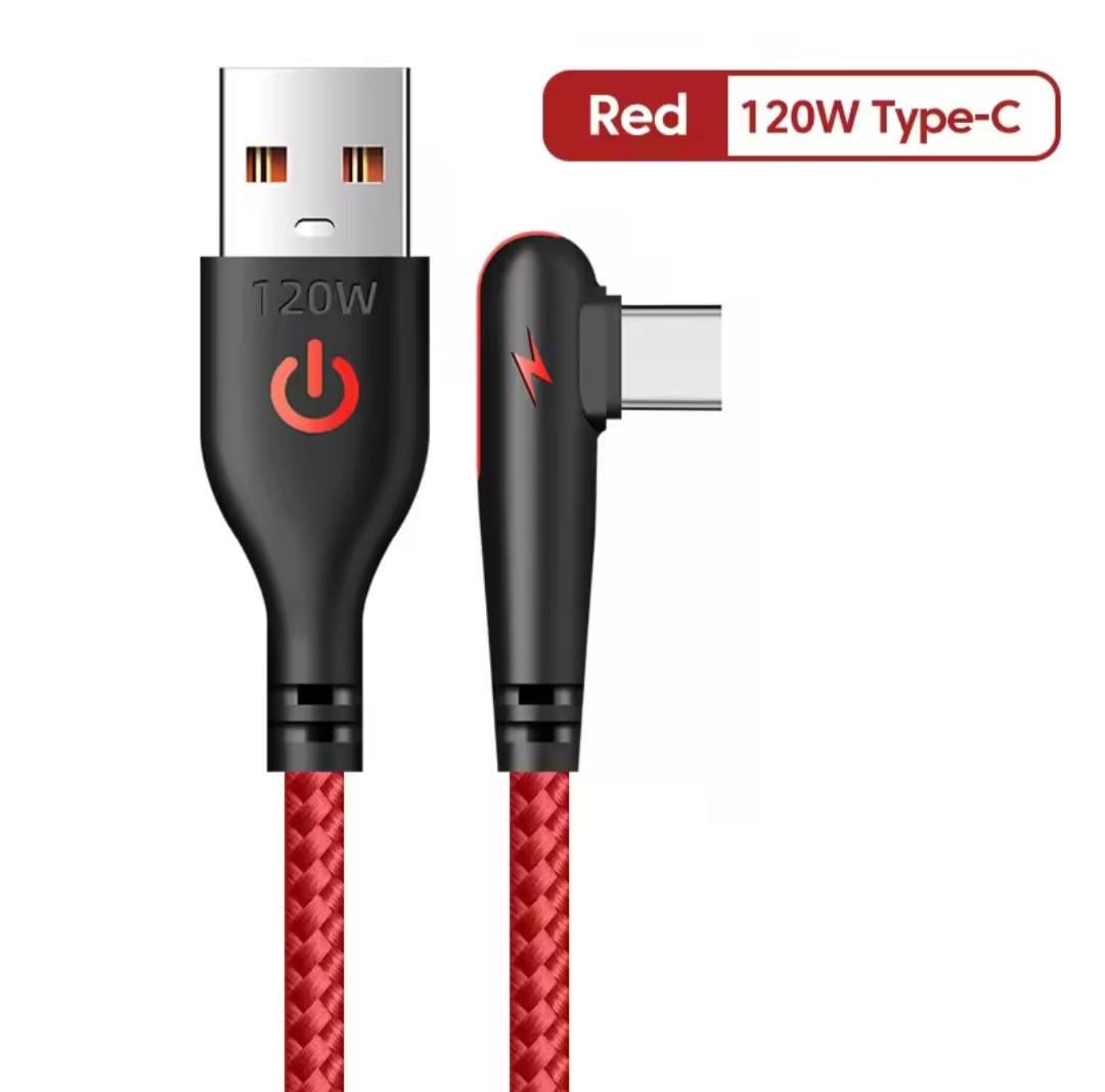 Кабель USB Type-C 2 м 90° Красный (2554736545) - фото 11