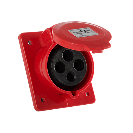 Силовая розетка АСКО-УКРЕМ ГВ ECO-424 3P+PE 32А 400 В встроенная IP44 Красный (ECO016010011)