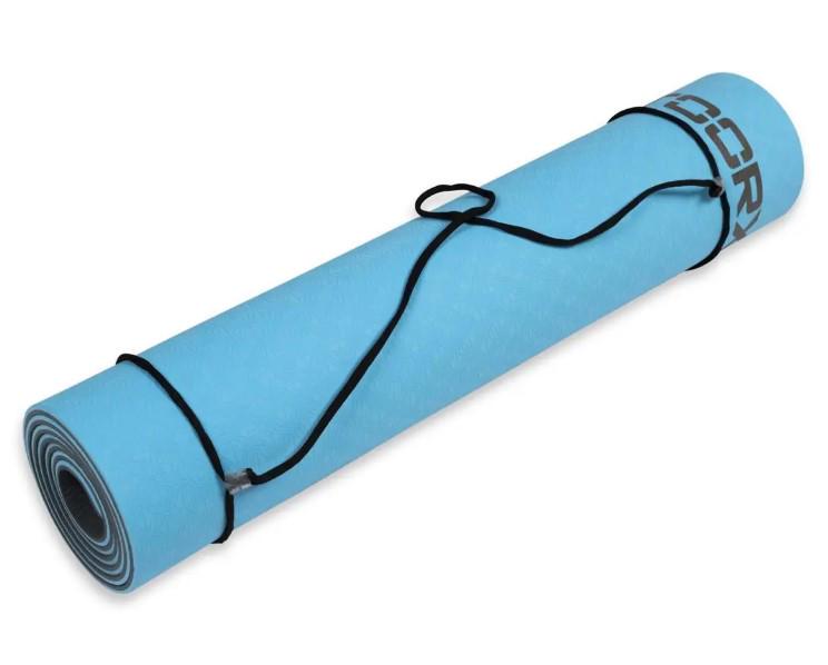Килимок спортивний Toorx Yoga Professional TPE 183x60x0,6 см Azzurro/Antracite (MAT-183) - фото 2