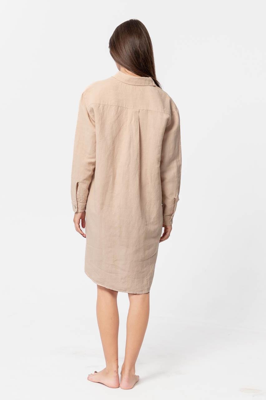 Рубашка домашняя Lotus Home Bruma длинная из льна S Бежевый (26843102) - фото 12 Рубашка домашняя Lotus Home Bruma длинная из льна S Бежевый (26843102) - фото 12