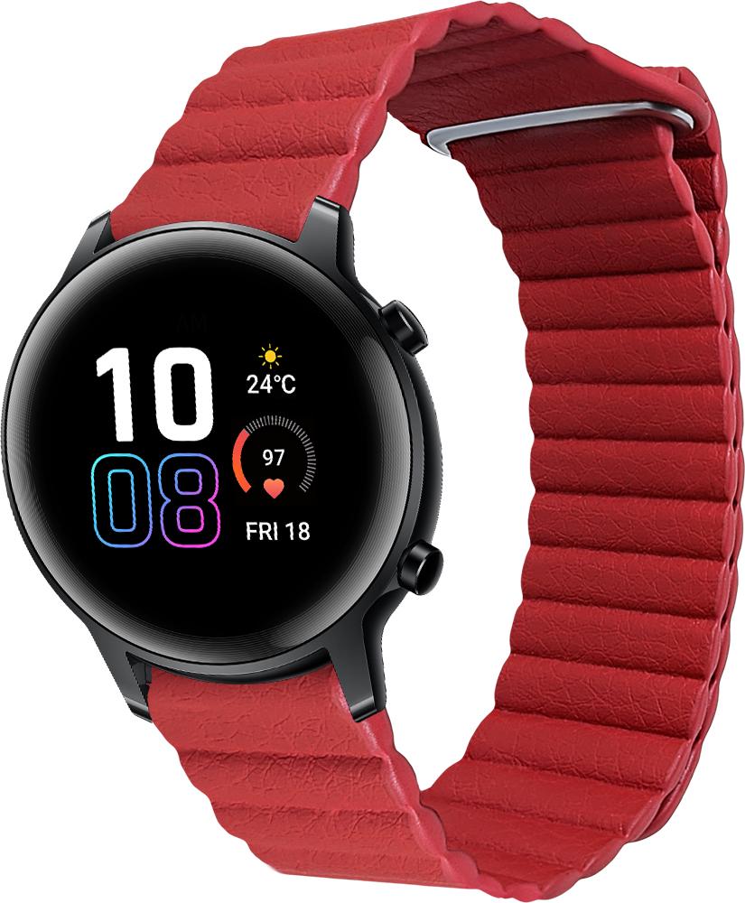 Ремінець шкіряний Genis для Honor Magic Watch 2 42 мм Red (26509-2D)