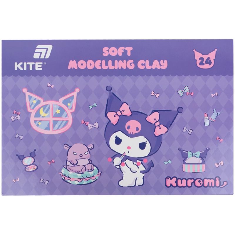Пластилин KITE Kuromi 24 цветов восковой 480 г (HK24-089)