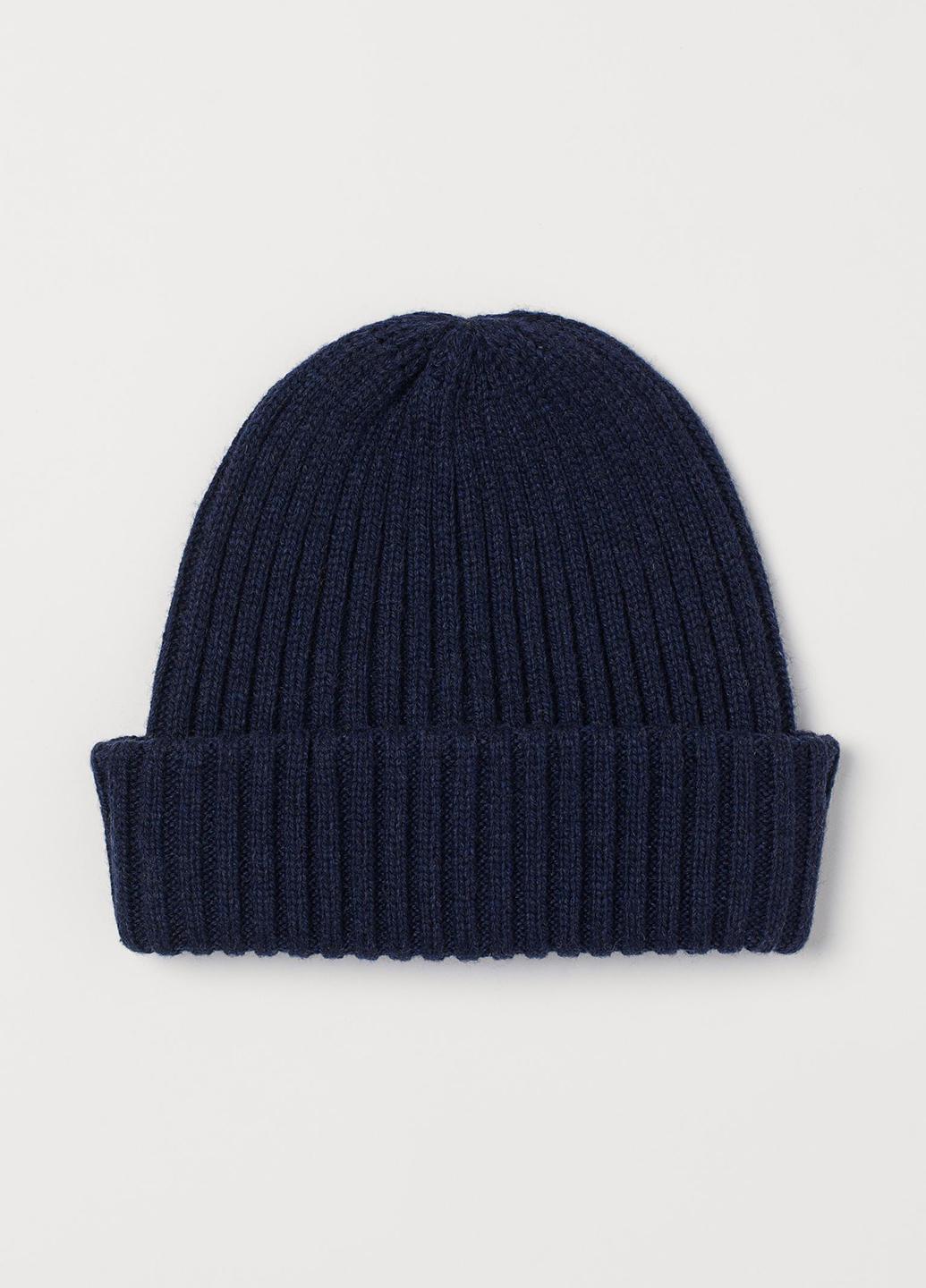 Шапка вязаная H&M One Size Темно-синий (742742005b49)