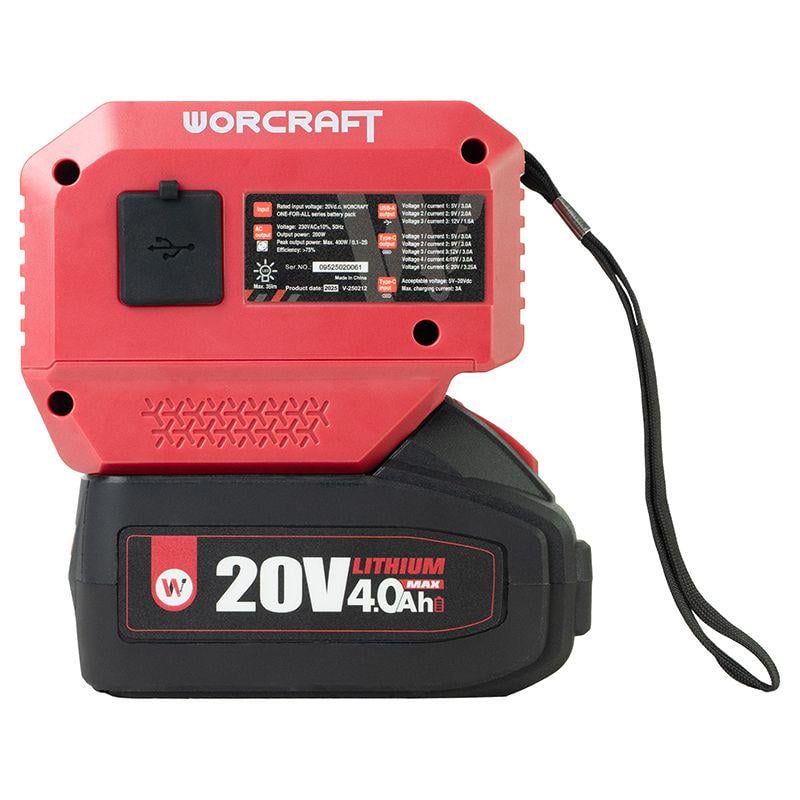 Інвертор напруги WORCRAFT CPI-S20Li-200W акумуляторний - фото 5