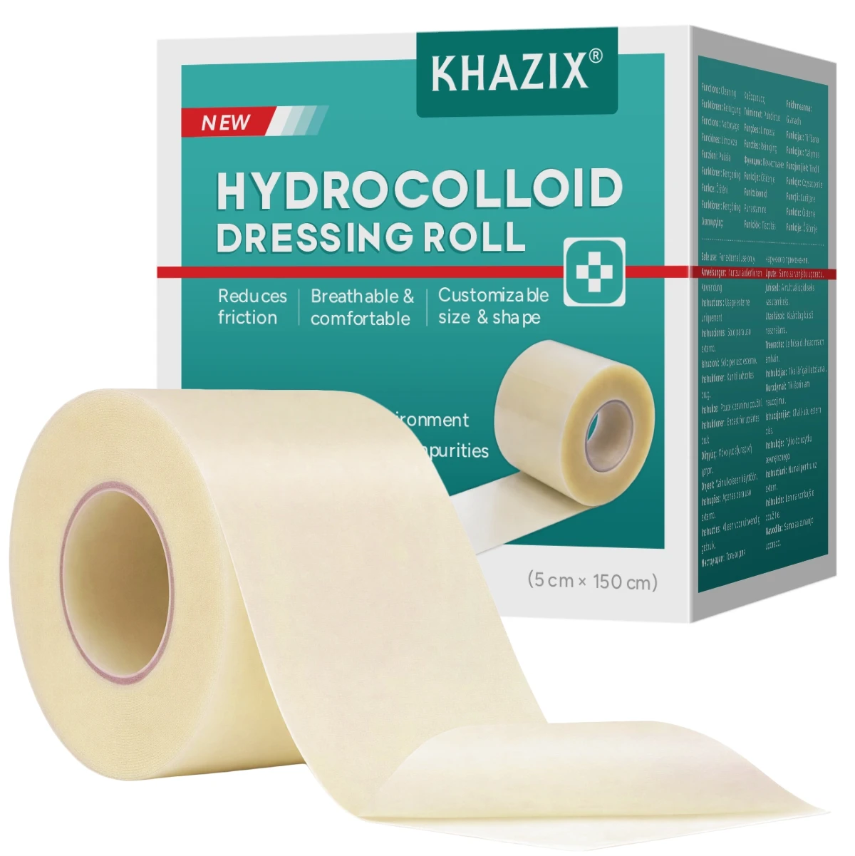 Пластырь гидроколоидный в рулоне KHAZIX для мозолей/защиты кожи 5х150 см (3126867769)