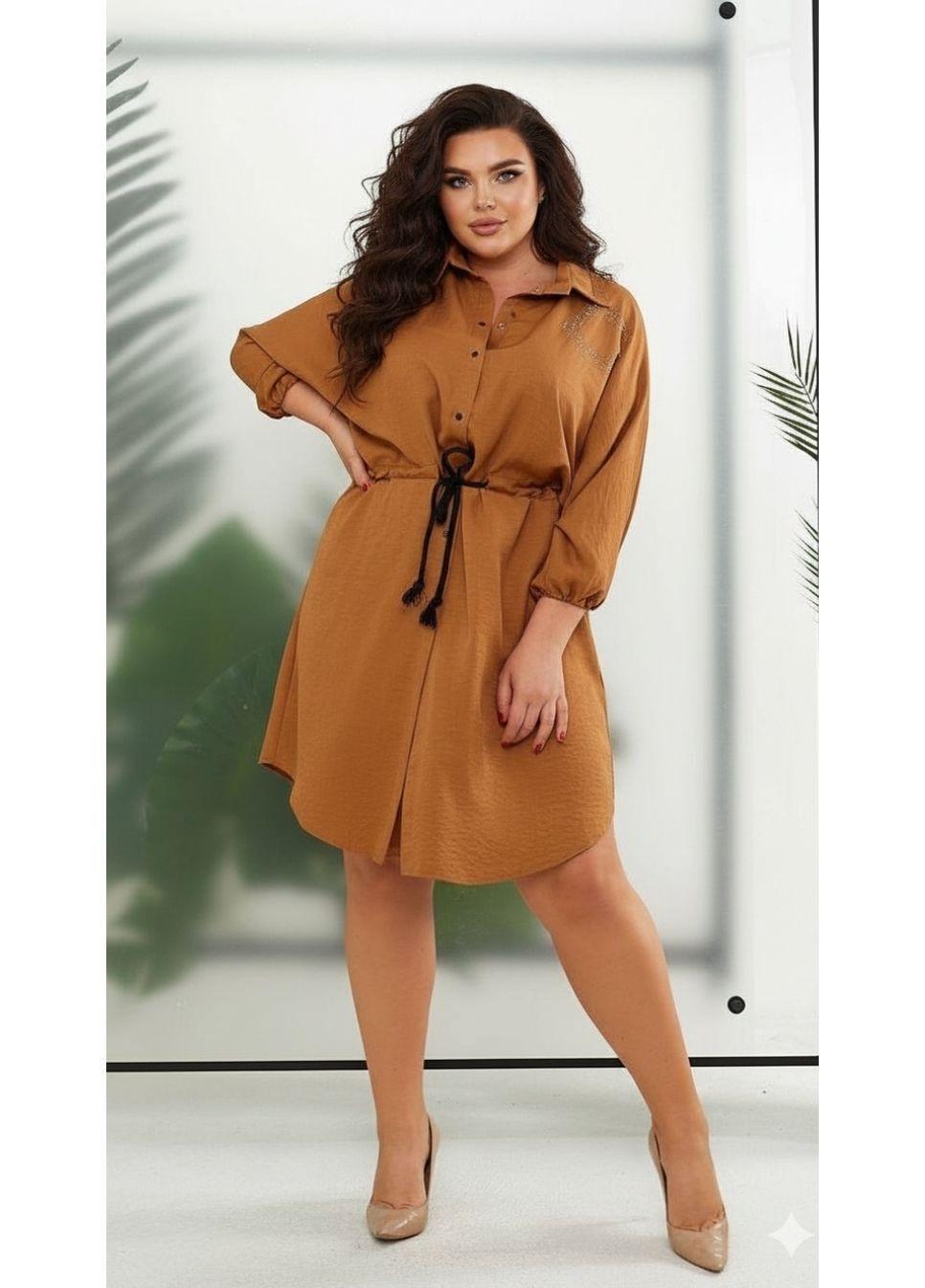 Сукня-сорочка жіноча Anastasimo 3XL-4XL Коричневий (539 коричневий 3XL-4XL)