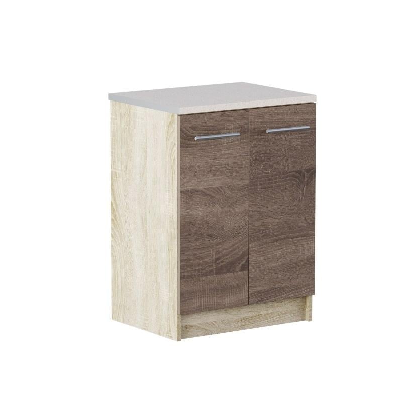 Модуль кухонный нижний Еверест Эко 600 без столешницы 60х46х82 см Дуб Сонома/Трюфель (DTM-2898)