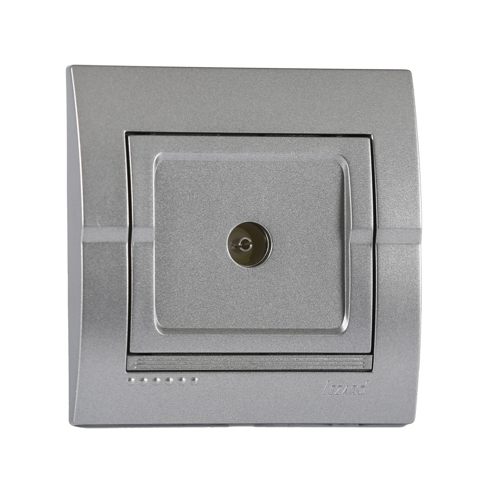 Розетка телевизионная Lezard Deriy проходная Темно-серый