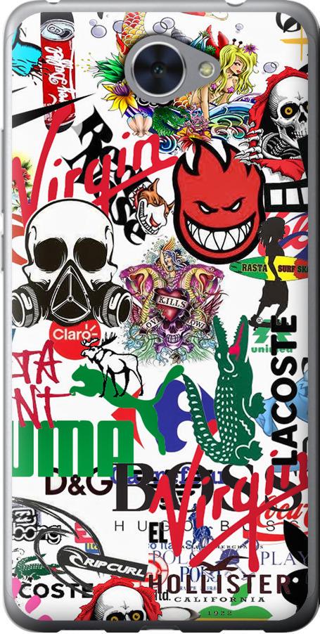 Чехол на Huawei Y7 2017 Many different logos (4022u-1019-42517)