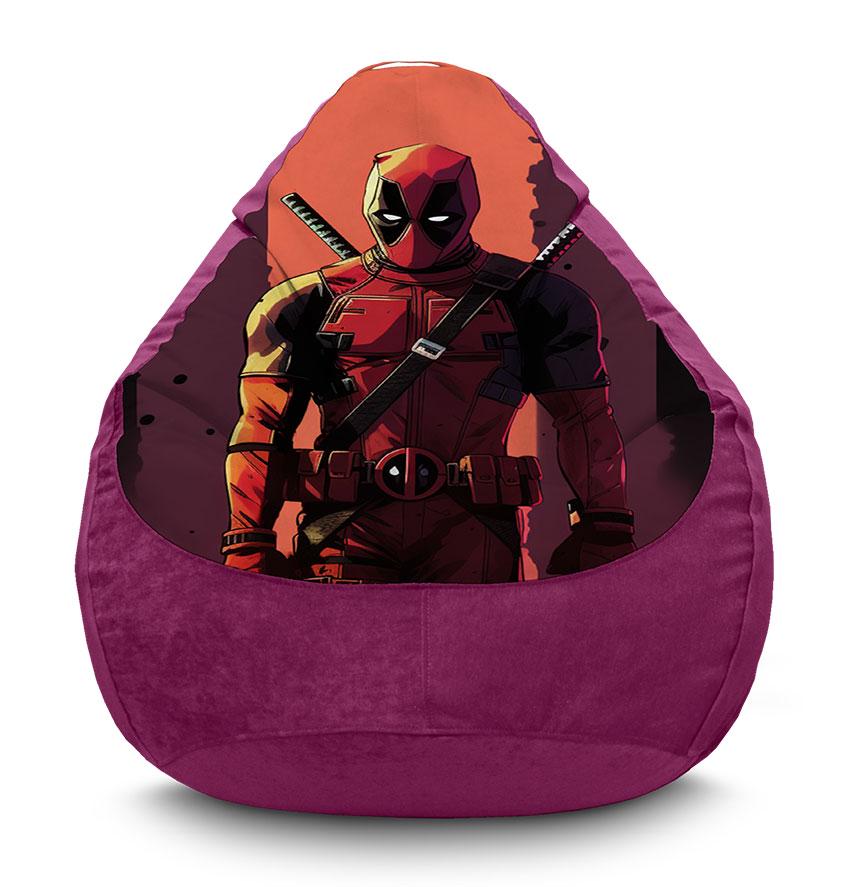 Кресло-мешок iPuff Deadpool with a sword Art Comic Marvel флок XL 80x110 см Фиолетовый (113916)