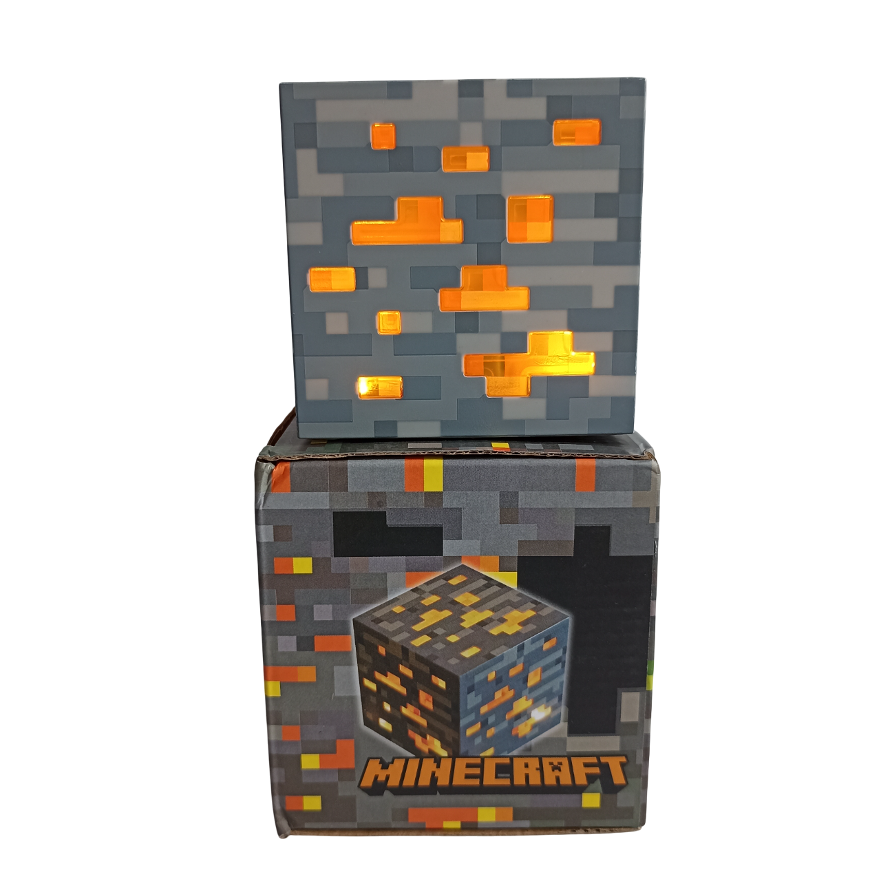 Ночник USB Куб Майнкрафт LED акумуляторный 7,5 см Желтый (2612939272)