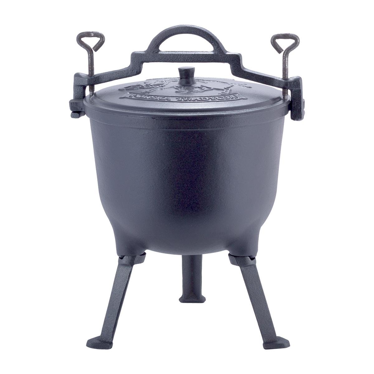 Казан на ножках Kamille KM-4802M чугунный с эмалированным покрытием с крышкой 10 л Темно-серый (124-84-4802M)