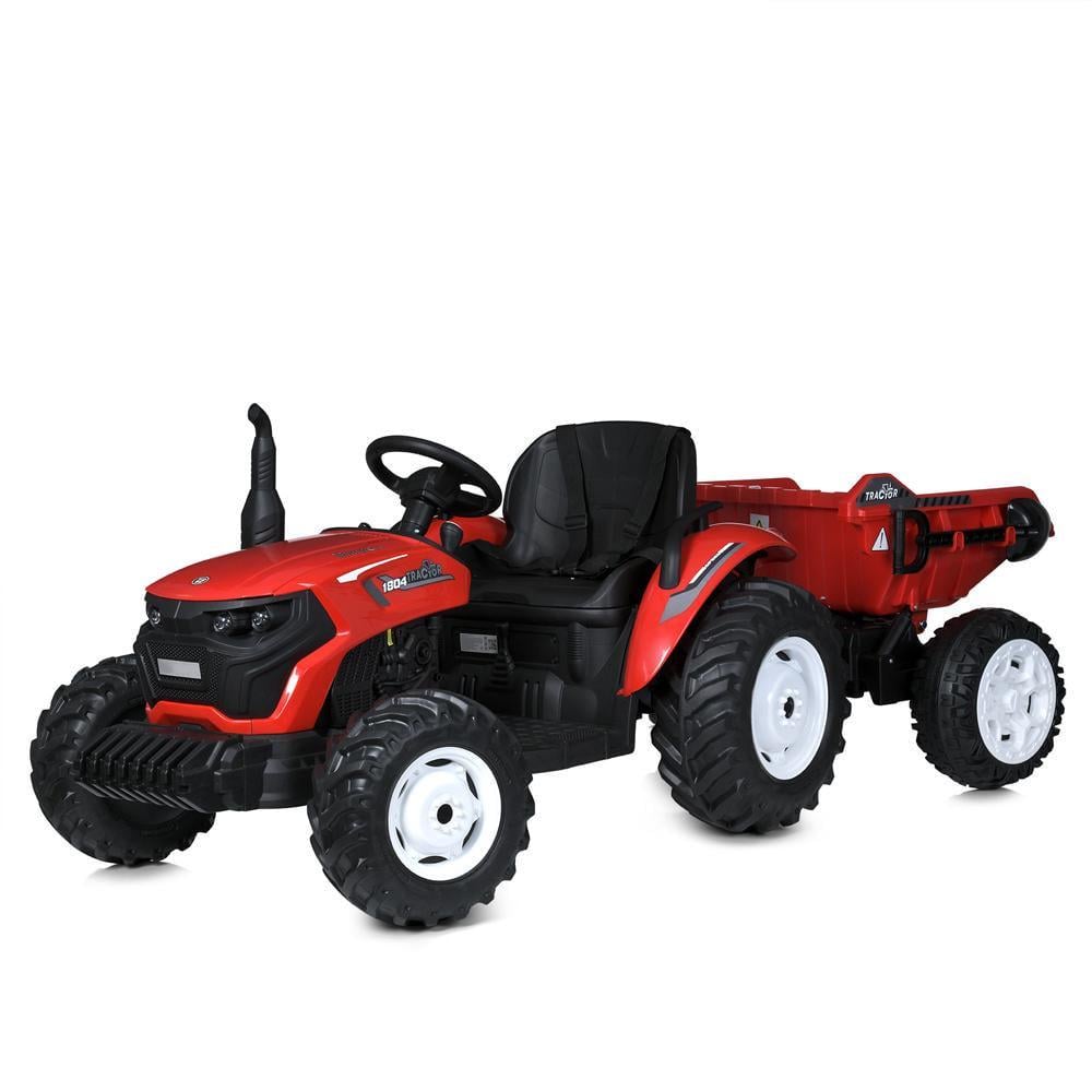 Детский электромобиль Bambi M 5772EBR трактор с прицепом Красный
