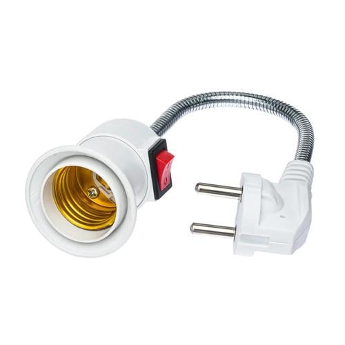 Патрон E27 с вилкой и выключателем гибкий удлинитель 15 см (2255-9ec5b)