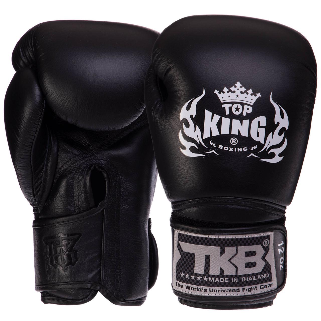 Боксерские перчатки Top King Super кожаные 18 oz Черный (TKBGSV)