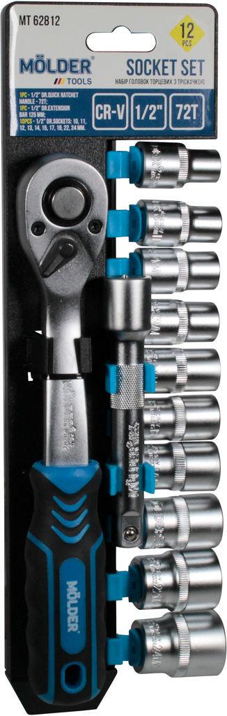 Набор торцевых головок Molder Tools с трещоткой 12 шт. 1/2 (MT62812)