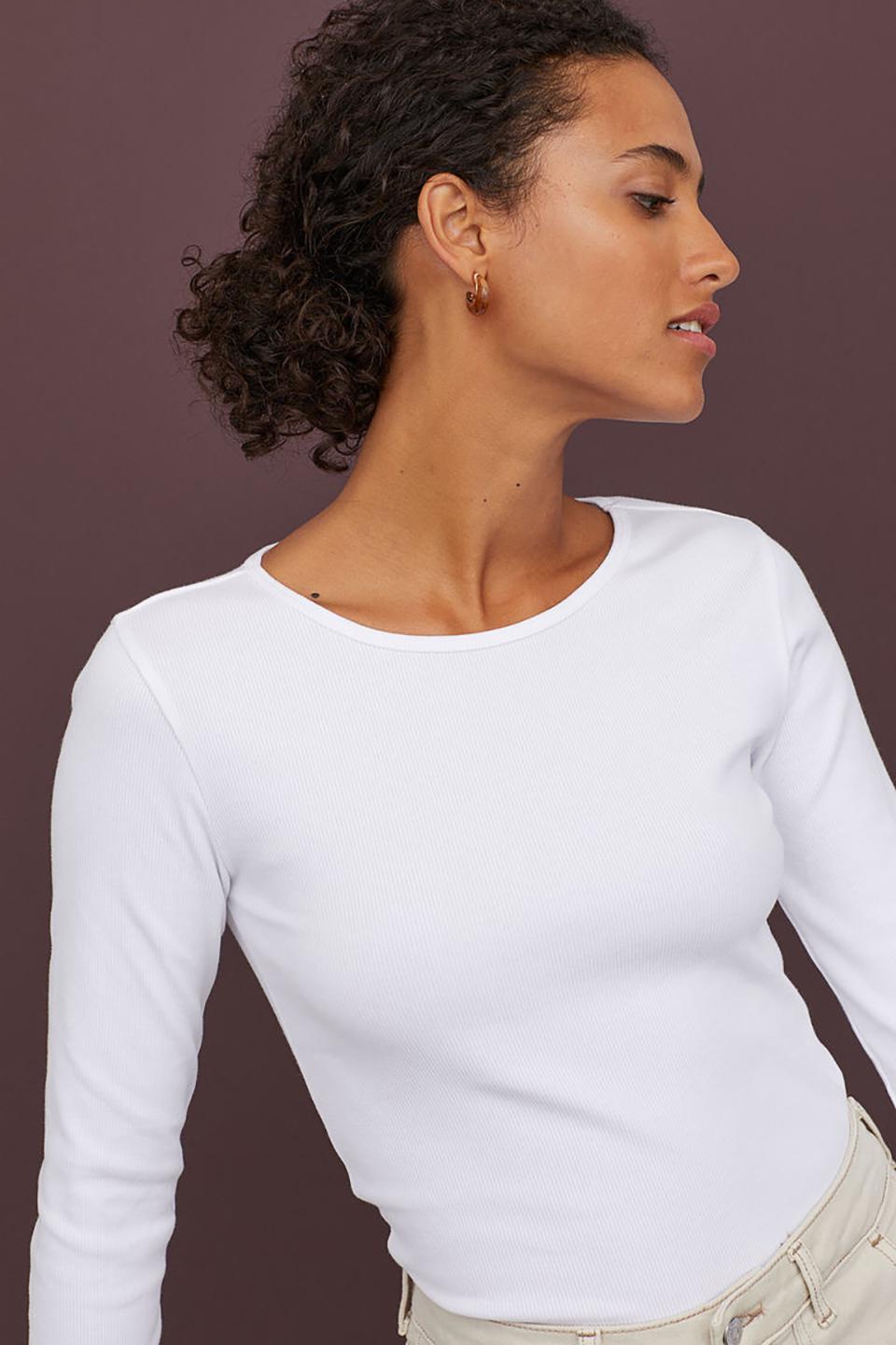 Реглан женский H&M L Белый (784926002b39)