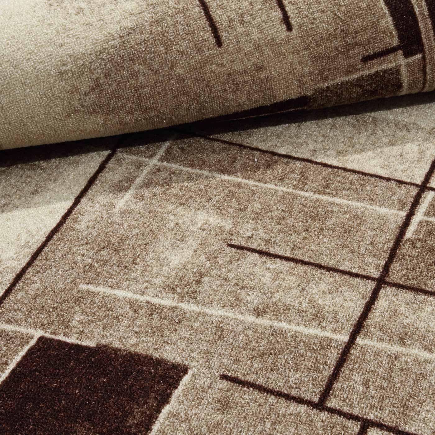 Доріжка килимова безворсова на повстяній основі Virtual Print Скло-P2 1 м Коричневий/Бежевий (34188786) - фото 4