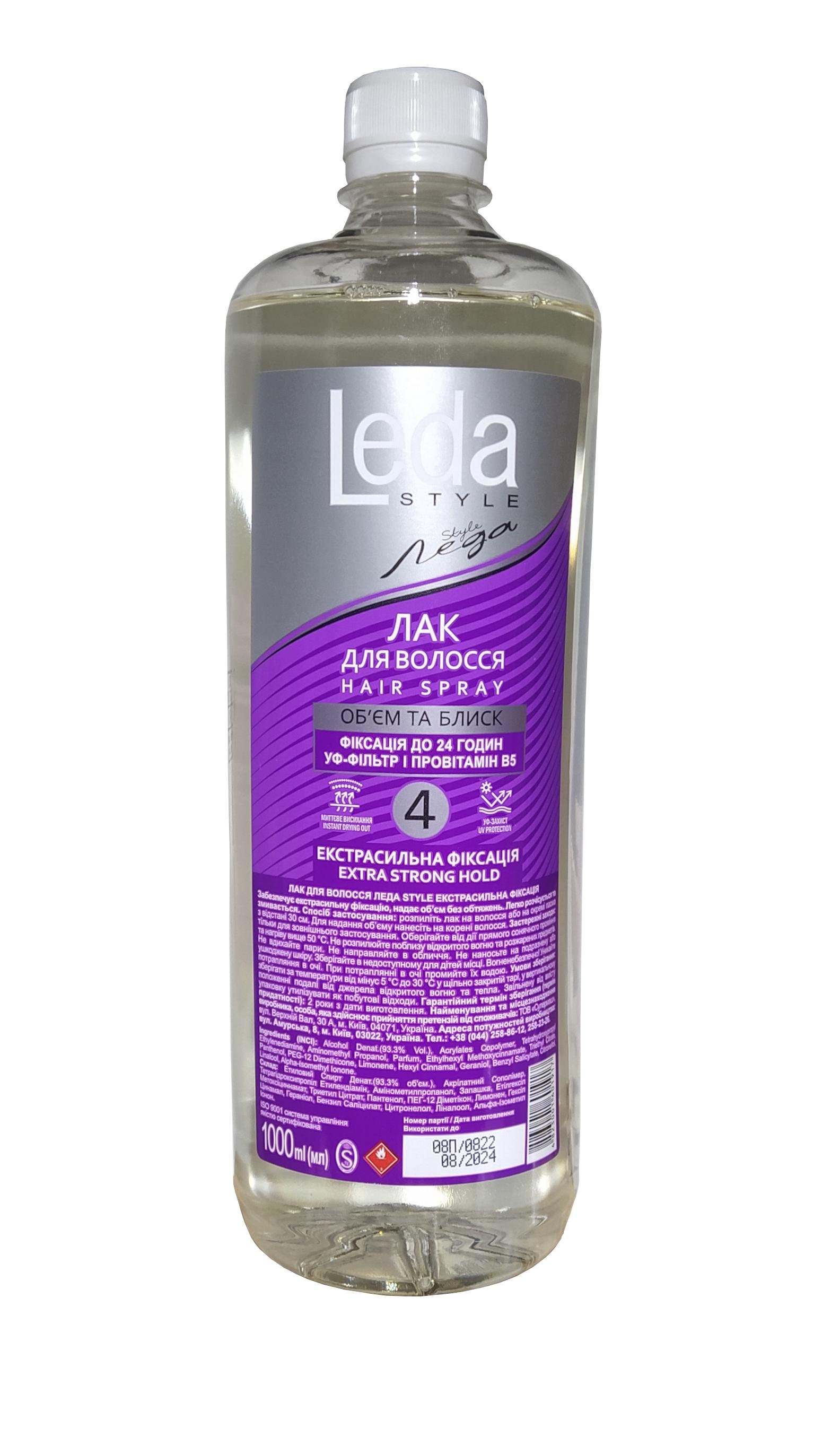 Лак для волос Леда Style Екстра Сильной фиксации 1 л (1457688622)