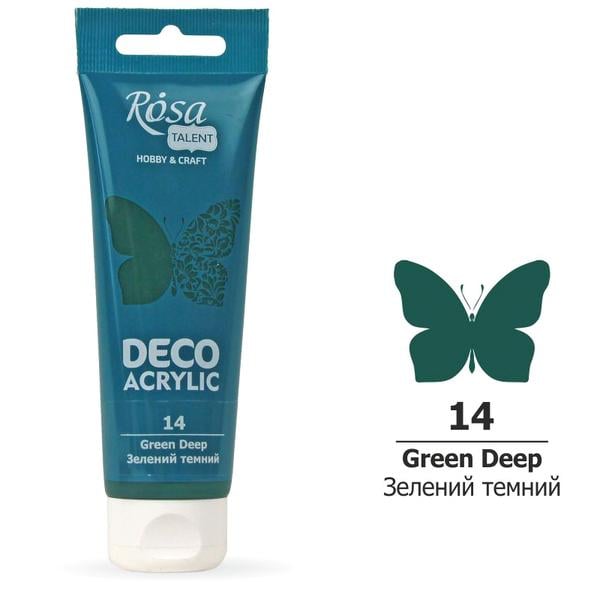 Акриловая краска для декора ROSA Talent 14 75 мл Зеленый темный матовый (322214) - фото 1 Акриловая краска для декора ROSA Talent 14 75 мл Зеленый темный матовый (322214) - фото 1