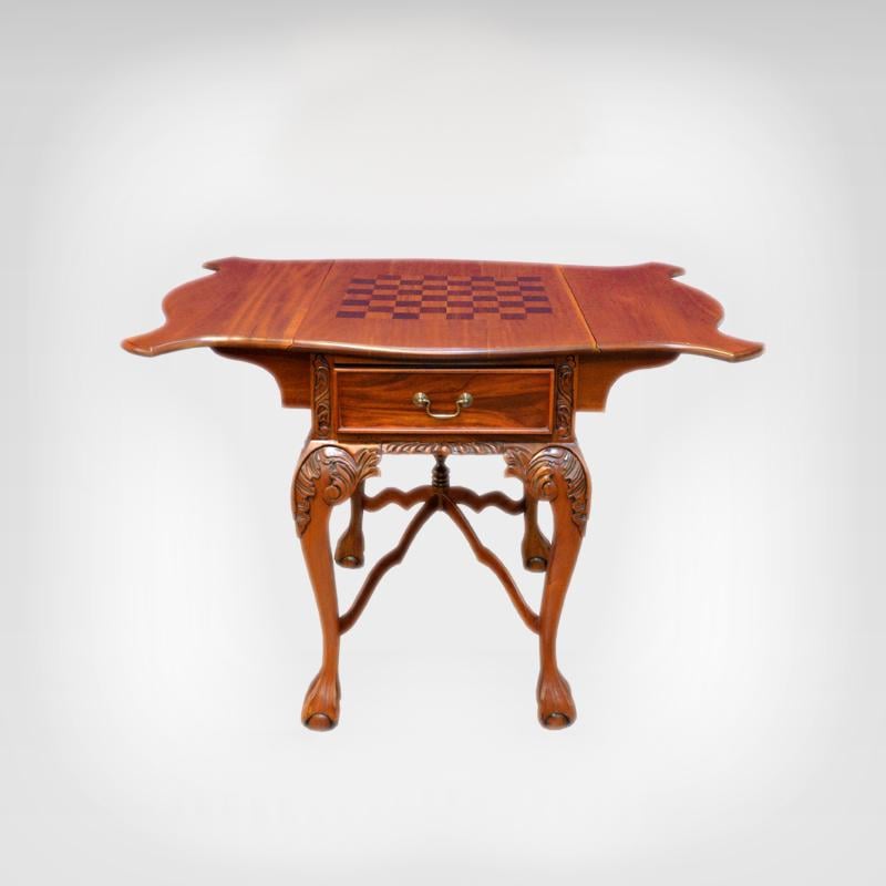 Стол для настольных игр раскладной из массива красного дерева (MJ-466) - фото 3